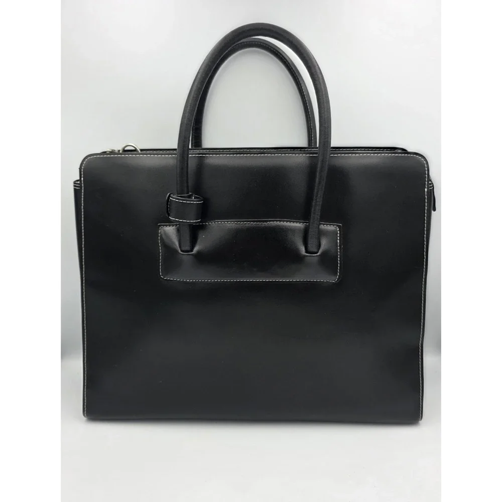 McKlein W Series Lake Forest Womens Italian Leather Laptop Briefcase Black 94335